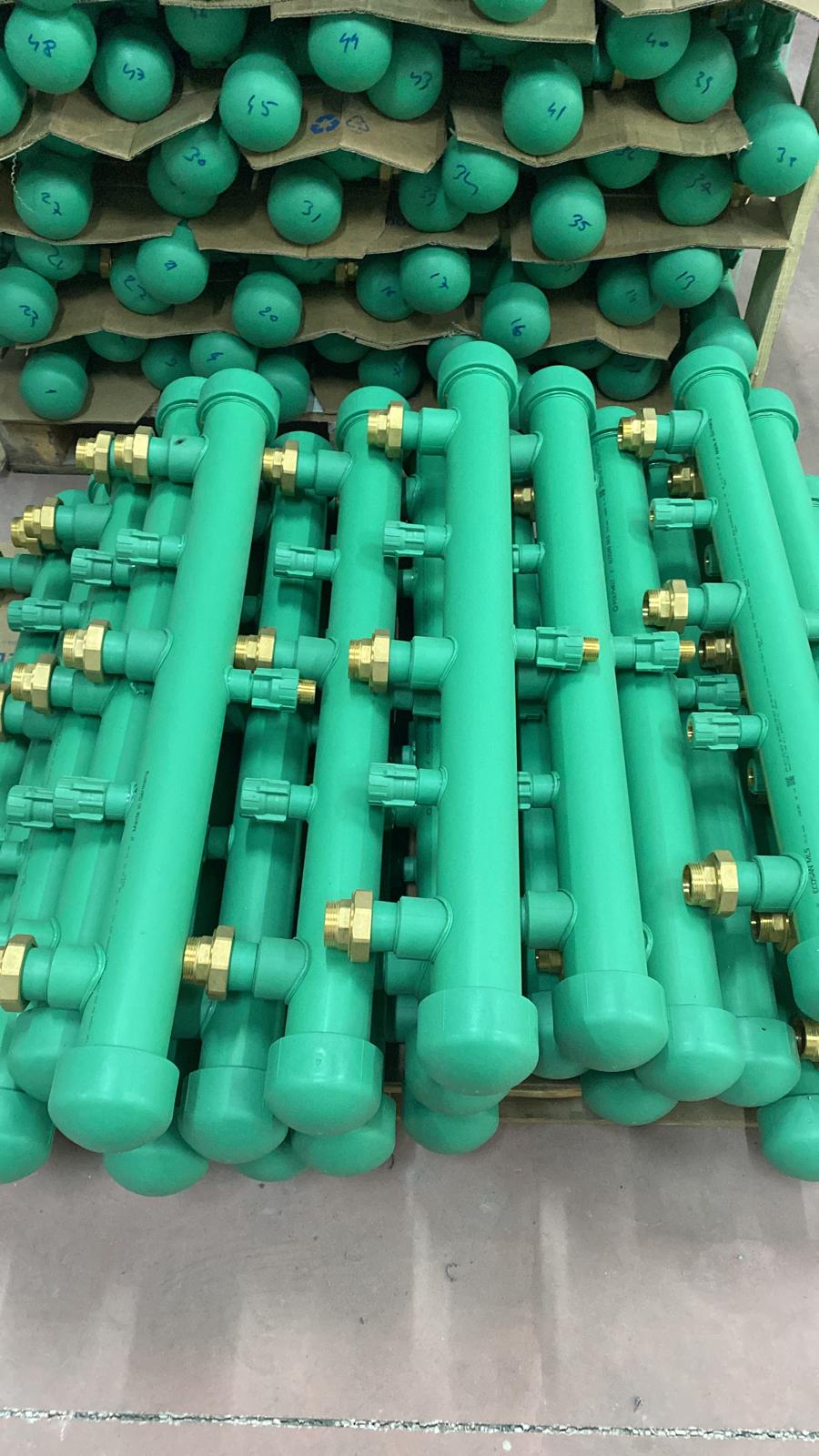 Pirinç Dişli ve Vanalı Çıkışlı PP-R Kollektör Detayı - Sızdırmaz Kaynak